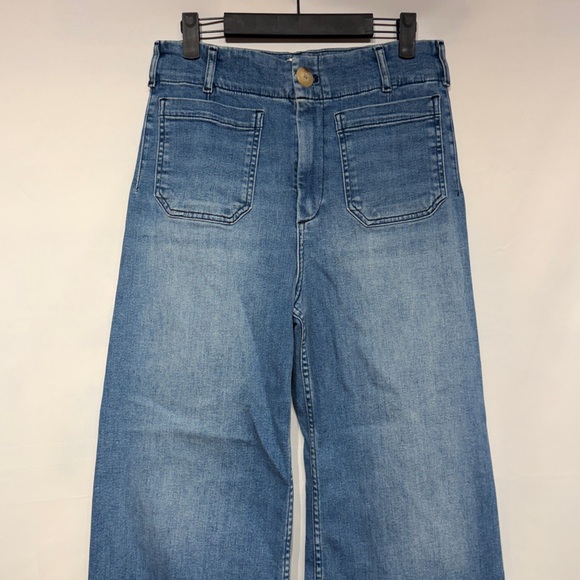 Maeve The Colette Crop High-Rise Wide-Leg Jeans Blue Algae Wash Size 29 - Picture 3 of 12